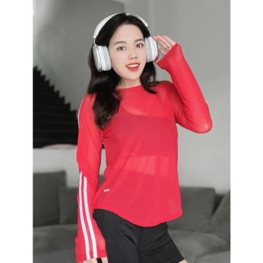 Áo Tanktop Nữ UNIQ Tay Dài Sọc Trắng Basic - Phong Cách Gym Yoga Siêu Thoải Mái 8