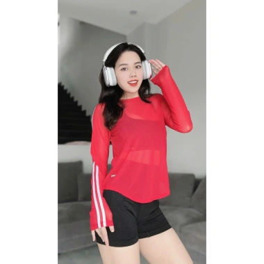 Áo Tanktop Nữ UNIQ Tay Dài Sọc Trắng Basic - Phong Cách Gym Yoga Siêu Thoải Mái 10