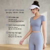 Áo Tập Gym Croptop Nữ Cộc Tay Thun Lạnh Co Giãn 4 Chiều Dáng Ôm, Thấm Hút Mồ Hôi - Giá 225.000đ