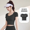 Áo Tập Gym Croptop Nữ Cộc Tay Thun Lạnh Co Giãn 4 Chiều Dáng Ôm, Thấm Hút Mồ Hôi - Giá 225.000đ 6