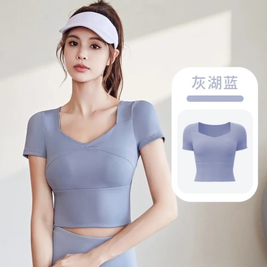 Áo Tập Gym Croptop Nữ Cộc Tay Thun Lạnh Co Giãn 4 Chiều Dáng Ôm, Thấm Hút Mồ Hôi - Giá 225.000đ