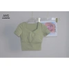 Áo Tập Gym Croptop Nữ Cộc Tay Thun Lạnh Co Giãn 4 Chiều Dáng Ôm, Thấm Hút Mồ Hôi - Giá 225.000đ 10