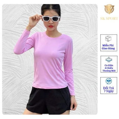 Áo tay dài nữ chống nắng, giữ nhiệt, thun lạnh co dãn 4 chiều - Gym, Yoga, Bơi, giảm còn 109k
