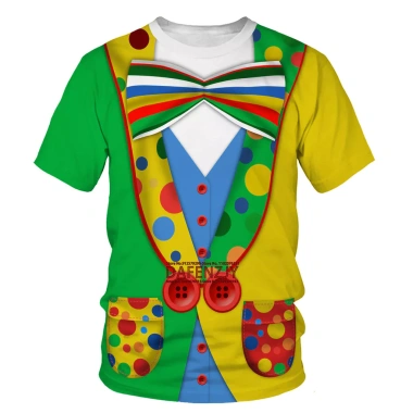 Áo Tee Top Chú Hề Ngộ Nghĩnh Nam Nữ – Hoàn Hảo cho Tiệc Lễ Hội & Cosplay Halloween