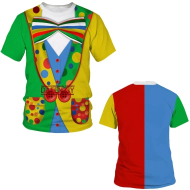 Áo Tee Top Chú Hề Ngộ Nghĩnh Nam Nữ – Hoàn Hảo cho Tiệc Lễ Hội & Cosplay Halloween