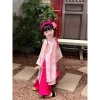 Áo Tết bé gái cách tân hoa tinh xảo màu hồng phấn, kèm túi xách dây ngọc - 235k 5