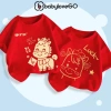Áo Tết bé Happy New Year 2.026 BabyloveGO thun cotton mềm mịn, thoáng mát, in hình Tết mới nhất - Giá chỉ 109.000₫
