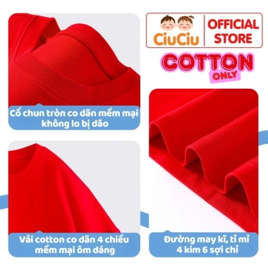 Áo Tết Bính Ngọ 2.026 CIUCIU KID cho Bé Trai & Gái – Áo Thun Cộc Tay Cotton Mềm Mát, Giá chỉ 103.000₫