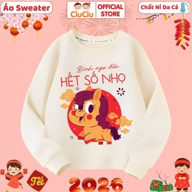 Áo Tết Bính Ngọ 2.026 Happy New Year CIUCIU KID cho Bé trai và bé gái – Sweater Vải Nỉ Da Cá Giữ Nhiệt, Thời Trang Đáng Yêu, Giá Gốc 200k Giảm còn 160k 5 Áo Tết Bính Ngọ 2.026 Happy New Year CIUCIU KID cho Bé trai và bé gái – Sweater Vải Nỉ Da Cá Giữ Nhiệt, Thời Trang Đáng Yêu, Giá Gốc 200k Giảm còn 160k 5