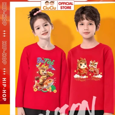 Áo Tết Bính Ngọ Múa Lân Dài Tay Thu Đông – Năm Mới 2.026 cho Bé Trai & Bé Gái 3