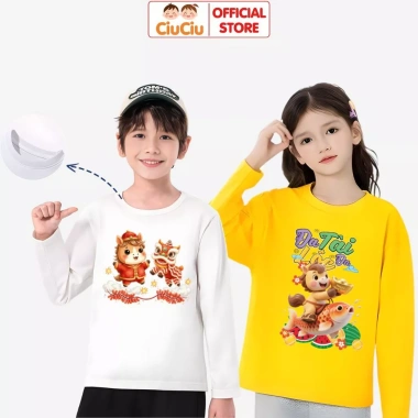 Áo Tết Bính Ngọ Múa Lân Dài Tay Thu Đông – Năm Mới 2.026 cho Bé Trai & Bé Gái 9