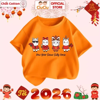 Áo Tết CIUCIU KID Cotton cộc tay bé trai, bé gái Hình Bính Ngọ 2.026 103.000₫