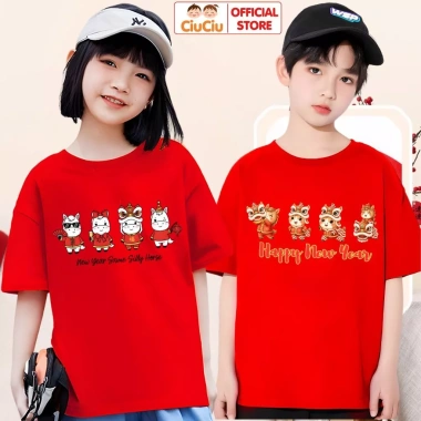 Áo Tết CIUCIU KID Cotton cộc tay bé trai, bé gái Hình Bính Ngọ 2.026 103.000₫