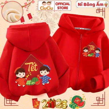 Áo Tết Dân Gian 2.026 CIUCIU KID cho Bé - Áo khoác nỉ lót bông mềm ấm, giá 214k 4