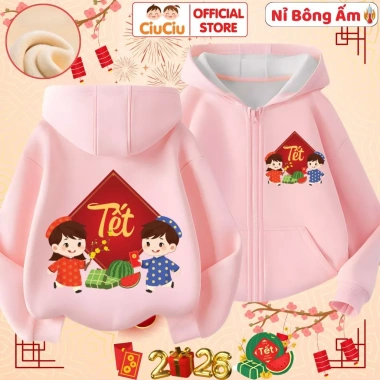 Áo Tết Dân Gian 2.026 CIUCIU KID cho Bé - Áo khoác nỉ lót bông mềm ấm, giá 214k 6