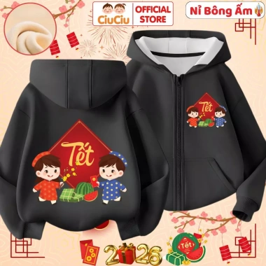 Áo Tết Dân Gian 2.026 CIUCIU KID cho Bé - Áo khoác nỉ lót bông mềm ấm, giá 214k 8