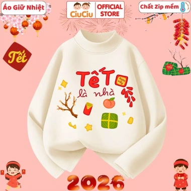 Áo Tết Lì Xì Bính Ngọ 2.026 CIUCIU KID Giữ Nhiệt Zip Ấm Bé Trai Bé Gái Giảm Giá 119k