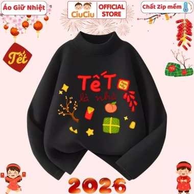 Áo Tết Lì Xì Bính Ngọ 2.026 CIUCIU KID Giữ Nhiệt Zip Ấm Bé Trai Bé Gái Giảm Giá 119k