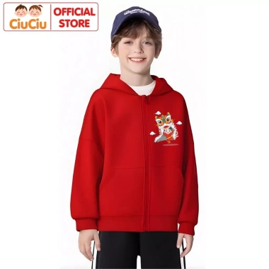 Áo Tết Múa Lân 2.026 CIUCIU KID – Áo khoác nỉ bông giữ nhiệt ấm cho bé, giảm giá 214.000đ 3