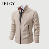 Áo thể thao IELGY New Jersey đứng cổ màu trơn lông cừu ấm áp dây kéo cardigan 520.032 VND