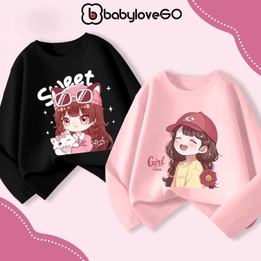 Áo thu đông bé gái BabyloveGO dài tay thun cotton mềm mịn thoáng mát 1-10 tuổi 185.000