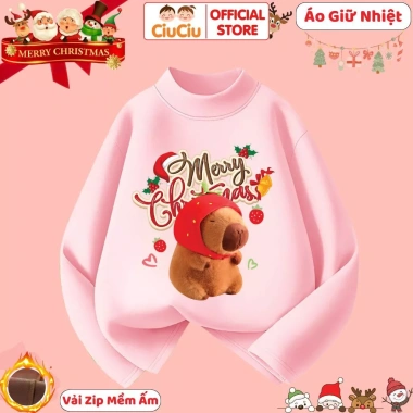 Áo Thu Đông Capybara Giáng Sinh CIUCIU KID Giữ Nhiệt Vải Zip Mềm 119k