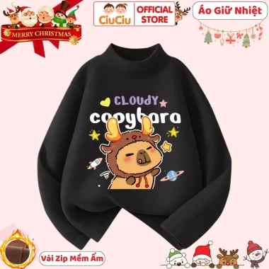 Áo Thu Đông Capybara Giáng Sinh CIUCIU KID Giữ Nhiệt Vải Zip Mềm 119k