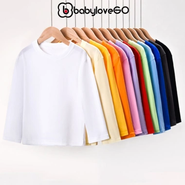 Áo thu đông dài tay BabyloveGO cho bé - Cổ tròn thun cotton mềm mịn, giá 125.000₫