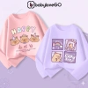 Áo thu đông dài tay bé gái BabyloveGO BST Capybara thun cotton thoáng mát 1‑10 tuổi, 185.000₫