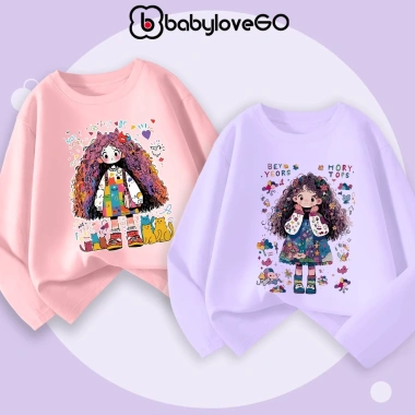 Áo thu đông dài tay bé gái BabyloveGO Thun cotton mềm mịn, thoáng mát, chỉ 159k 2