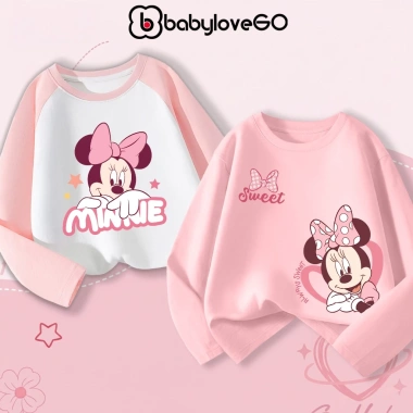 Áo thu đông dài tay bé gái Disney BabyloveGO cotton mềm mịn, thoáng mát - 185k
