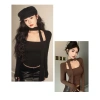 Áo thu đông dài tay nữ sexy, co giãn mềm mịn ôm body, thiết kế cách điệu KUNKUN SP351 Giá 99.000₫