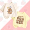 Áo thun 100% cotton bé ngắn tay mềm mại thoáng khí, họa tiết capybara - 100.333₫