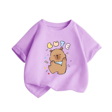 Áo thun 100% cotton bé ngắn tay mềm mại thoáng khí, họa tiết capybara - 100.333₫ 4