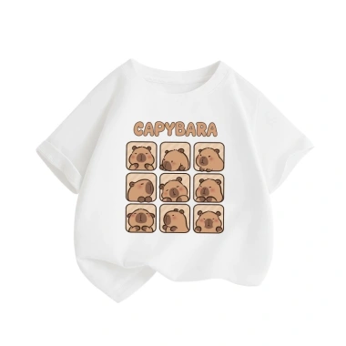 Áo thun 100% cotton bé ngắn tay mềm mại thoáng khí, họa tiết capybara - 100.333₫ 5