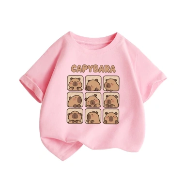 Áo thun 100% cotton bé ngắn tay mềm mại thoáng khí, họa tiết capybara - 100.333₫ 6