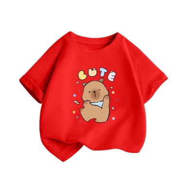 Áo thun 100% cotton bé ngắn tay mềm mại thoáng khí, họa tiết capybara - 100.333₫ 8