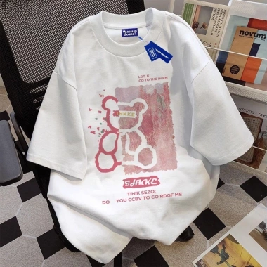 Áo thun 100% cotton in hình gấu hồng phong cách Hàn Quốc - Giá chỉ 69.000đ 10 Áo thun 100% cotton in hình gấu hồng phong cách Hàn Quốc - Giá chỉ 69.000đ 10