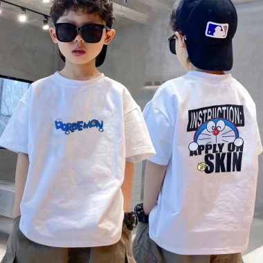 Áo Thun 100% Cotton Tay Ngắn Cổ Tròn Dáng Rộng Unisex Bé 2-14 tuổi - 100.333₫