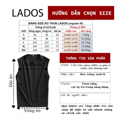Áo thun 3 lỗ FREEDOM LADOS-9.169 nam nữ cotton co giãn 4 chiều thấm hút mồ hôi 135.000₫