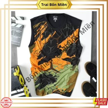 Áo Thun Ba Lỗ Nam Co Giản 4 Chiều, Hoạ Tiết 3D In Chìm Nổi Bật - Giá 110k MT SHOP 2