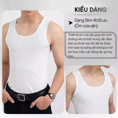 Áo thun ba lỗ rib mềm mịn thoáng mát phong cách Hàn Quốc giá chỉ 80.000 VND