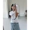 Áo thun baby tee mùa hè biển nữ sinh in hoa cotton ngắn, quyến rũ, giá ưu đãi 59.000 VNĐ 5