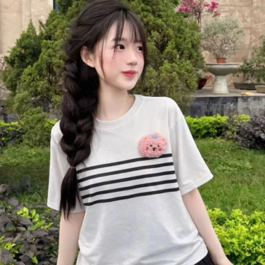 Áo thun Babytee sọc ngang ngực cotton tăm co giãn mát freesize dưới 60kg - 95.999 VND 6