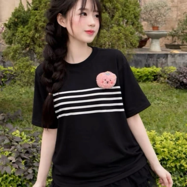 Áo thun Babytee sọc ngang ngực cotton tăm co giãn mát freesize dưới 60kg - 95.999 VND 7