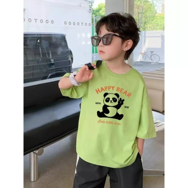 Áo Thun Baju Budak Cotton Trẻ Nhỏ Mùa Hè Thiết Kế Gấu Trúc Vừa Vặn 85.999đ 7