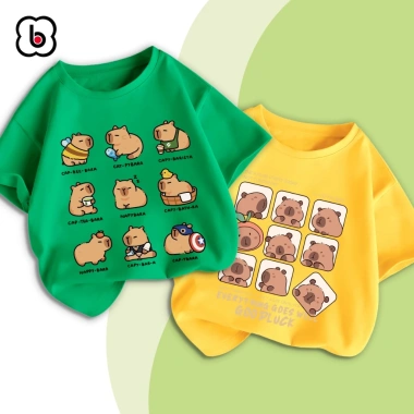 Áo thun bé BabyloveGO in hình Capybara cotton mềm mịn thoáng mát, giảm giá 89k