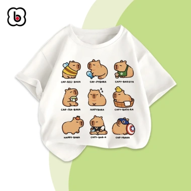 Áo thun bé BabyloveGO in hình Capybara cotton mềm mịn thoáng mát, giảm giá 89k