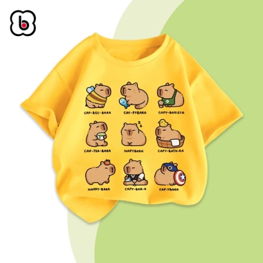 Áo thun bé BabyloveGO in hình Capybara cotton mềm mịn thoáng mát, giảm giá 89k