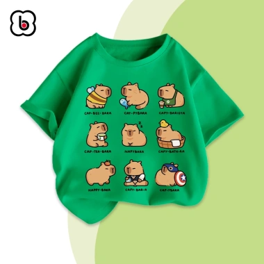 Áo thun bé BabyloveGO in hình Capybara cotton mềm mịn thoáng mát, giảm giá 89k